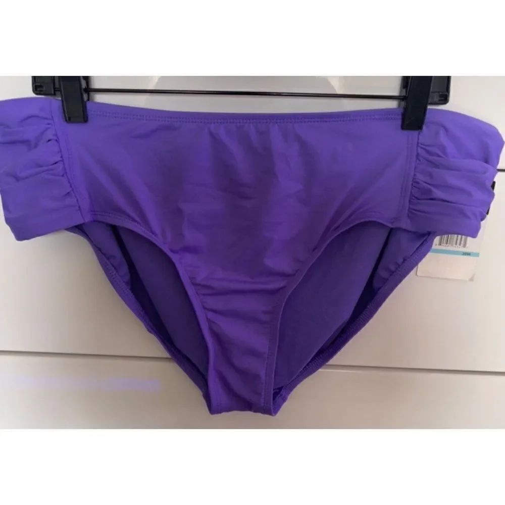 Cole Purple Ruched Side Swimsuit Bottom Size 20 NWT